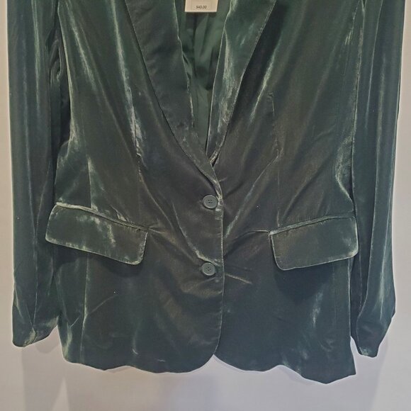 NWT A New Day Dark Green Velvet Blazer  Large - Picture 6 of 8